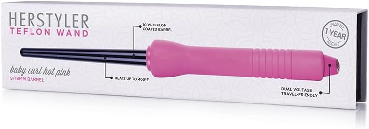 HerStyler Mini Tapered Curling Iron - 1/2 to 3/4 Inch Barrel with Heat-Resistant Glove - Image 5